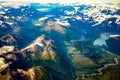 Aerial view of Alaska ice mountains covered with snow Royalty Free Stock Photo