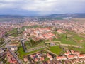 Aerial view of the Alba Carolina citadel located in Alba Iulia, Romania Royalty Free Stock Photo