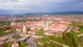 Aerial view of the Alba Carolina citadel located in Alba Iulia, Romania Royalty Free Stock Photo