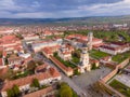 Aerial view of the Alba Carolina citadel located in Alba Iulia, Romania Royalty Free Stock Photo