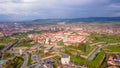 Aerial view of the Alba Carolina citadel located in Alba Iulia, Romania Royalty Free Stock Photo