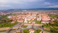 Aerial view of the Alba Carolina citadel located in Alba Iulia, Romania. Royalty Free Stock Photo