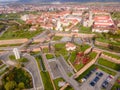 Aerial view of the Alba Carolina citadel located in Alba Iulia, Romania Royalty Free Stock Photo