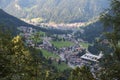 Aerial view of Alba di Canazei, Trentino, Italy