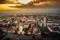 Aerial view of Alba Iulia city and fortress from Transylvania, Romania Royalty Free Stock Photo