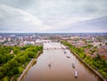 Aerial view of Albert bridge and central London, UK Royalty Free Stock Photo