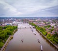 Aerial view of Albert bridge and central London, UK Royalty Free Stock Photo