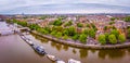 Aerial view of Albert bridge and central London, UK Royalty Free Stock Photo