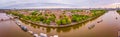 Aerial view of Albert bridge and central London, UK Royalty Free Stock Photo