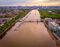 Aerial view of Albert bridge and central London, UK Royalty Free Stock Photo