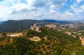 Aerial view of Albornoz fortress. Narni. Umbria. Italy. Summer sunny day. Concept of travel and vacation in Europe. Castle on top Royalty Free Stock Photo