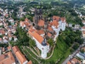 Aerial view of the Albrechtsburg with cathedral in the city of Meissen