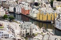 Aerial view of the Alesund centre Royalty Free Stock Photo