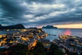 Aerial view of Alesund, Norway at sunset Royalty Free Stock Photo