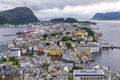 Aerial view of Alesund town, Norway Royalty Free Stock Photo