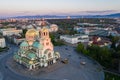 Aerial view of Alexander Nevski cathedral in Sofia, Bulgaria Royalty Free Stock Photo