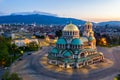 Aerial view of Alexander Nevski cathedral in Sofia, Bulgaria