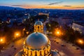 Aerial view of Alexander Nevski cathedral in Sofia, Bulgaria Royalty Free Stock Photo