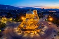 Aerial view of Alexander Nevski cathedral in Sofia, Bulgaria Royalty Free Stock Photo