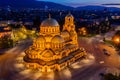 Aerial view of Alexander Nevski cathedral in Sofia, Bulgaria Royalty Free Stock Photo