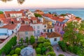Aerial view of Alfama district in Lisbon, Portugal Royalty Free Stock Photo