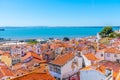 Aerial view of Alfama district in Lisbon, Portugal Royalty Free Stock Photo