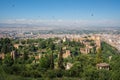 Aerial view of Alhambra - Granada, Andalusia, Spain Royalty Free Stock Photo