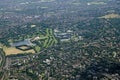 Aerial view of All England Lawn Tennis Club, Wimbledon Royalty Free Stock Photo