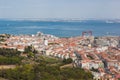 Aerial view of Almada municipality near Lisbon, Portugal Royalty Free Stock Photo