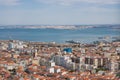 Aerial view of Almada municipality near Lisbon, Portugal Royalty Free Stock Photo