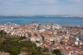 Aerial view of Almada municipality near Lisbon, Portugal Royalty Free Stock Photo