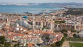 Aerial view of Almada municipality near Lisbon, Portugal Royalty Free Stock Photo