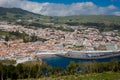 Aerial view of Almada municipality near Lisbon, Portugal Royalty Free Stock Photo