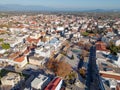 Aerial view of Almyros town in Magnesia, Thessaly, Greece. Royalty Free Stock Photo