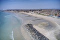 Aerial View along the beach of Middleton On Sea