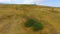 Aerial view of Alphabet Park with big statues of notable Armenians, Artashavan