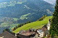 Aerial view of the alpine village of Stulles. South Tyrol, Italy Royalty Free Stock Photo