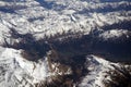 Aerial view of the Alps mountains in Switzerland. Swiss Alps. aerial panorama from airplane