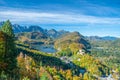 aerial view of Alpsee with Hohenschwangau castle, Bavaria Royalty Free Stock Photo