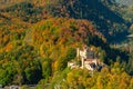 aerial view of Alpsee with Hohenschwangau castle, Bavaria Royalty Free Stock Photo