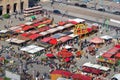 Aerial view of Altmarkt Square with Dresden Autumn Market Fair - Dresden, Saxony, Germany