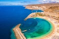 Aerial view of the Amadores beach on the Gran Canaria island in Spain. Royalty Free Stock Photo