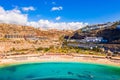 Aerial view of the Amadores beach on the Gran Canaria island in Spain. Royalty Free Stock Photo