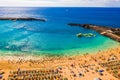 Aerial view of the Amadores beach on the Gran Canaria island in Spain. Royalty Free Stock Photo