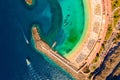Aerial view of the Amadores beach on the Gran Canaria island in Spain. Royalty Free Stock Photo