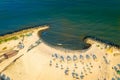 Aerial view of the amazing Black Sea beach from Gura Portitei Royalty Free Stock Photo