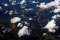 Aerial view of Amazon River, Peru Royalty Free Stock Photo