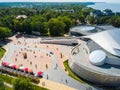 Aerial view of the Amber Hall theatre in resort Svetlogorsk