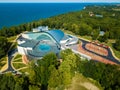 Aerial view of the Amber Hall theatre in resort Svetlogorsk