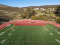 Aerial view of American football field Royalty Free Stock Photo